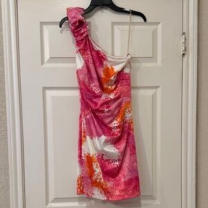 Xtraordinary Vibrant Pink and Orange Dress